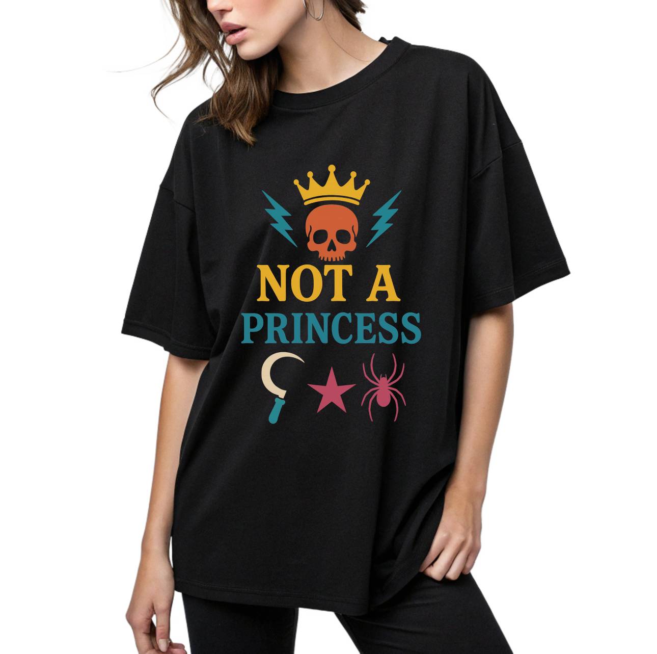 Not a Princess Women Oversized Tshirt